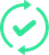 A green check mark within a circle.