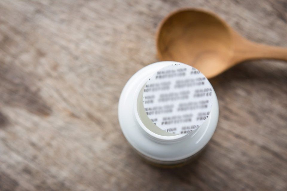 sigillo SAFE GARD™ su barattolo bianco