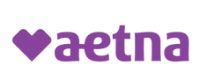 A purple aetna logo with a heart in the middle