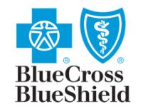A blue cross and blue shield logo on a white background