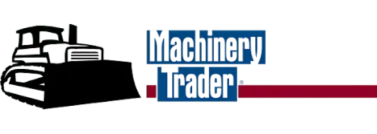 Logo featuring a bulldozer silhouette with "Machinery Trader" text in blue, and a red bar.