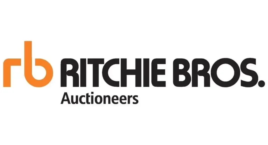 Logo of Ritchie Bros. Auctioneers, black text with orange "rb" letters.