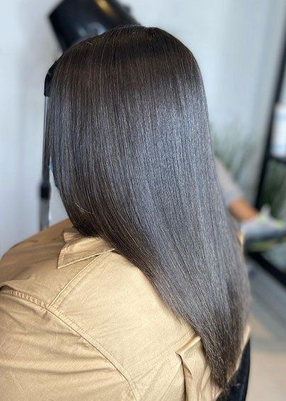dark straightened hair