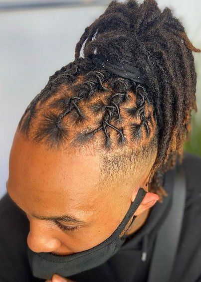 Short black hair in bob style