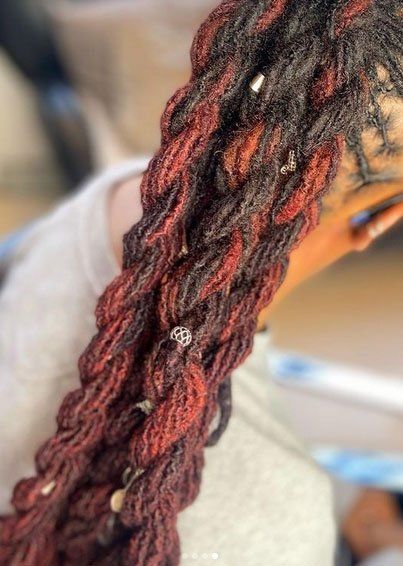 Red and black dreadlocks