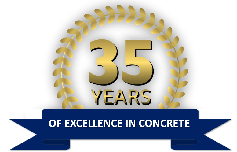 a logo that says 35 years of excellence in concrete L & S Concrete in St Louis MO
