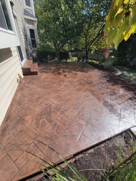 stamped concrete patio in Wildwood MO by L & S Concrete STL