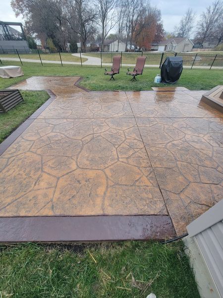 beautiful stamped concrete patio by L & S Concrete STL