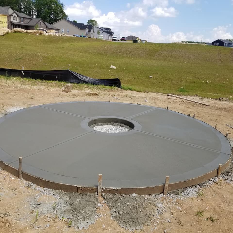 a large concrete circle with a hole in the middle