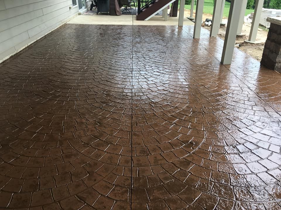 brown stamped concrete by L & S Concrete STL in St. Louis MO