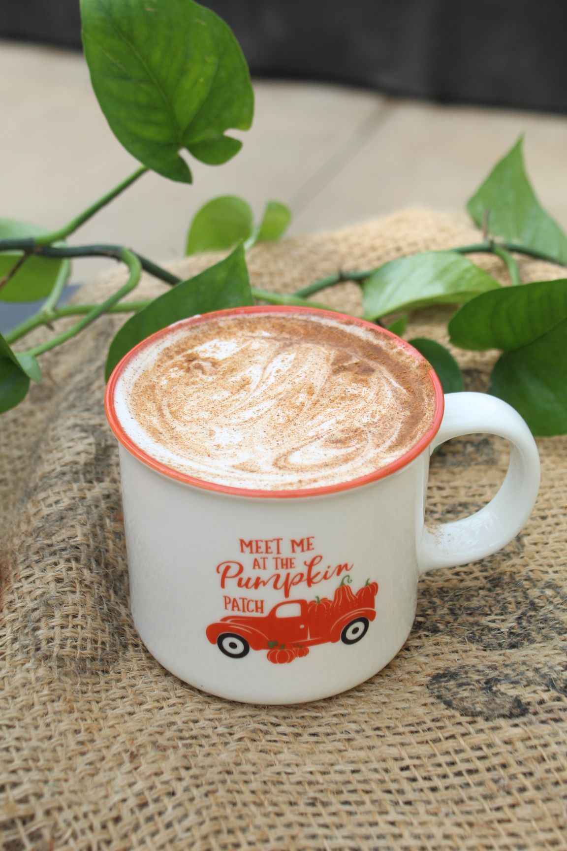 Blue coffee mug with 