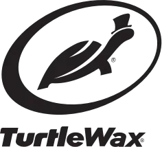 Logo for Turtle Wax. A turtle wearing a top hat inside a black oval with the brand's name below.