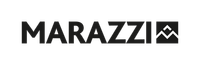 Il logo marazzi è blu e bianco su sfondo bianco.