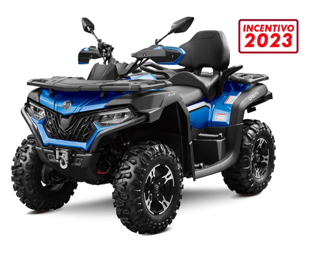 Quad blu con dettagli neri e stemma 