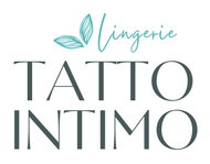 Un logo per lingerie tatto intimo con foglie su sfondo bianco.