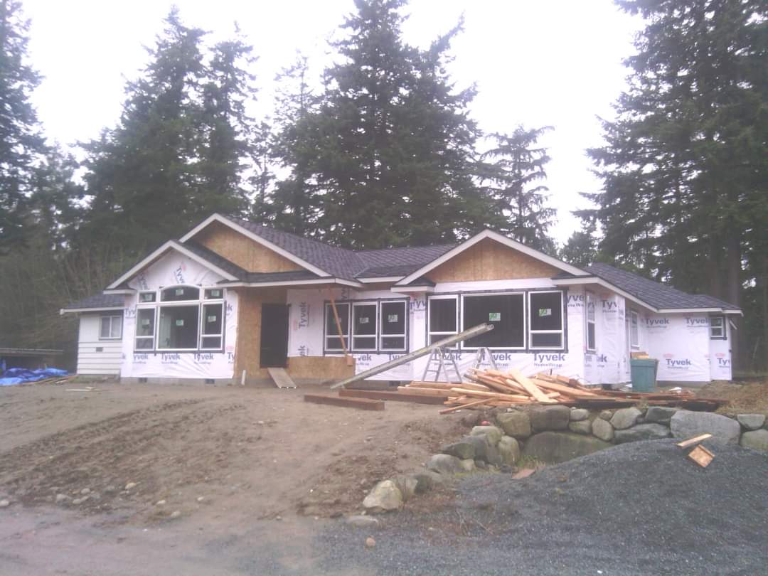 A house is being built in the middle of a forest