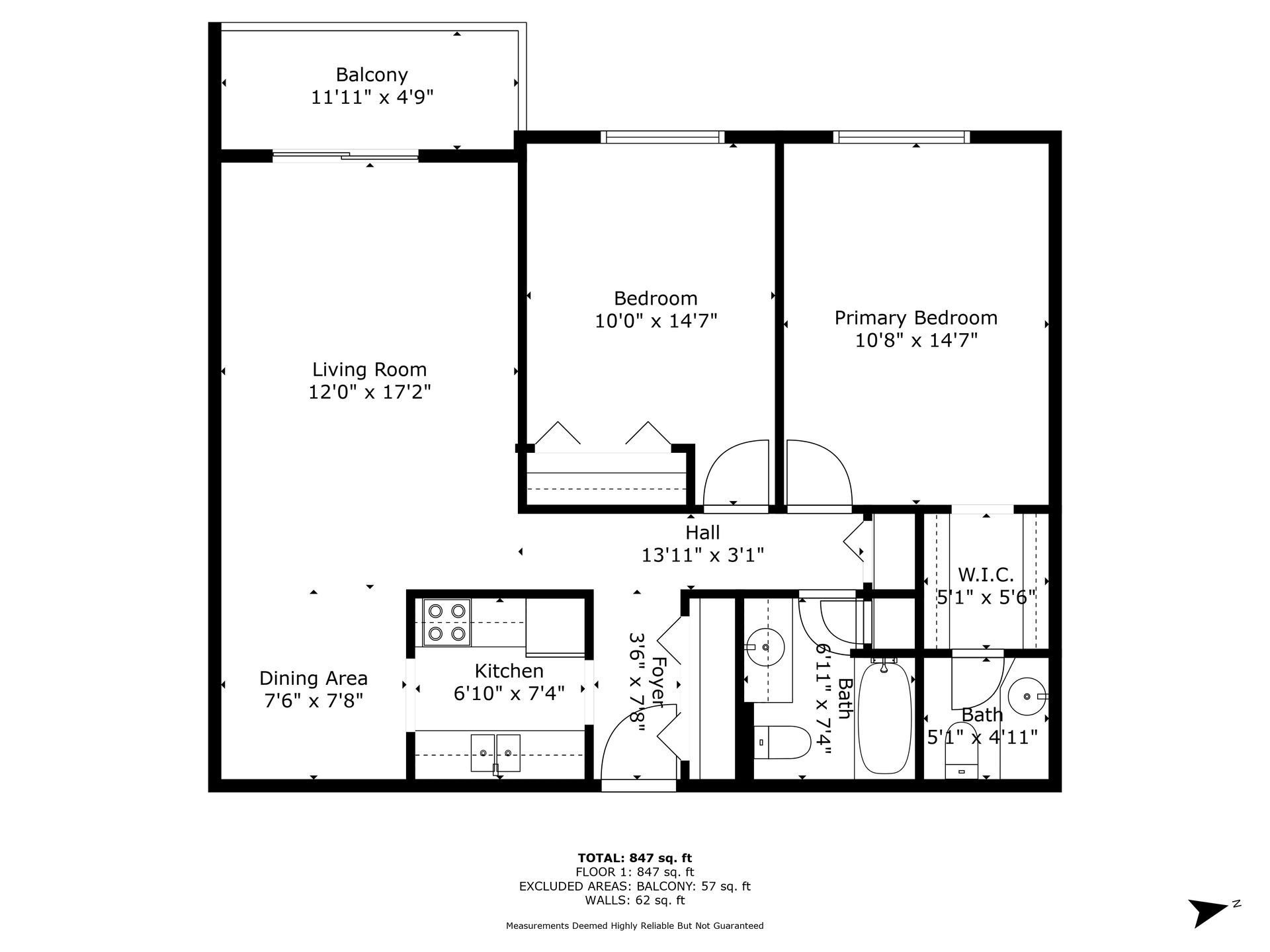 Black-and-white floor plan of a house layout with labeled rooms and dimensions.