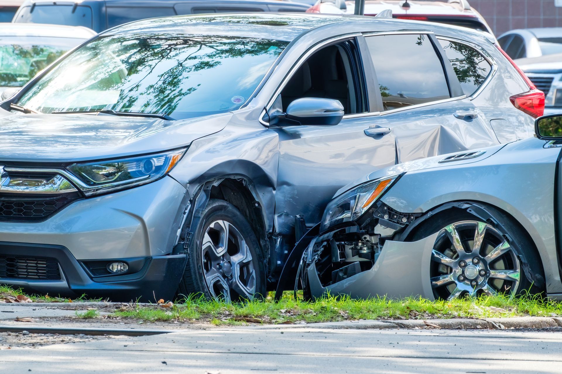 A car crash between two cars. Article by Ernesto Gonzalez on common types of accidents.