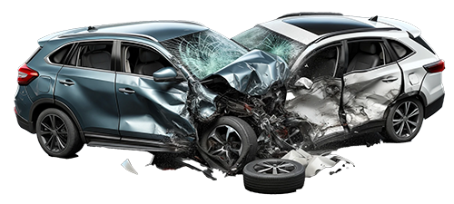 a couple of cars that have been damaged in a car accident. Get help for your auto accident from Attorney Ernesto Gonzalez. Offices, Orlando.