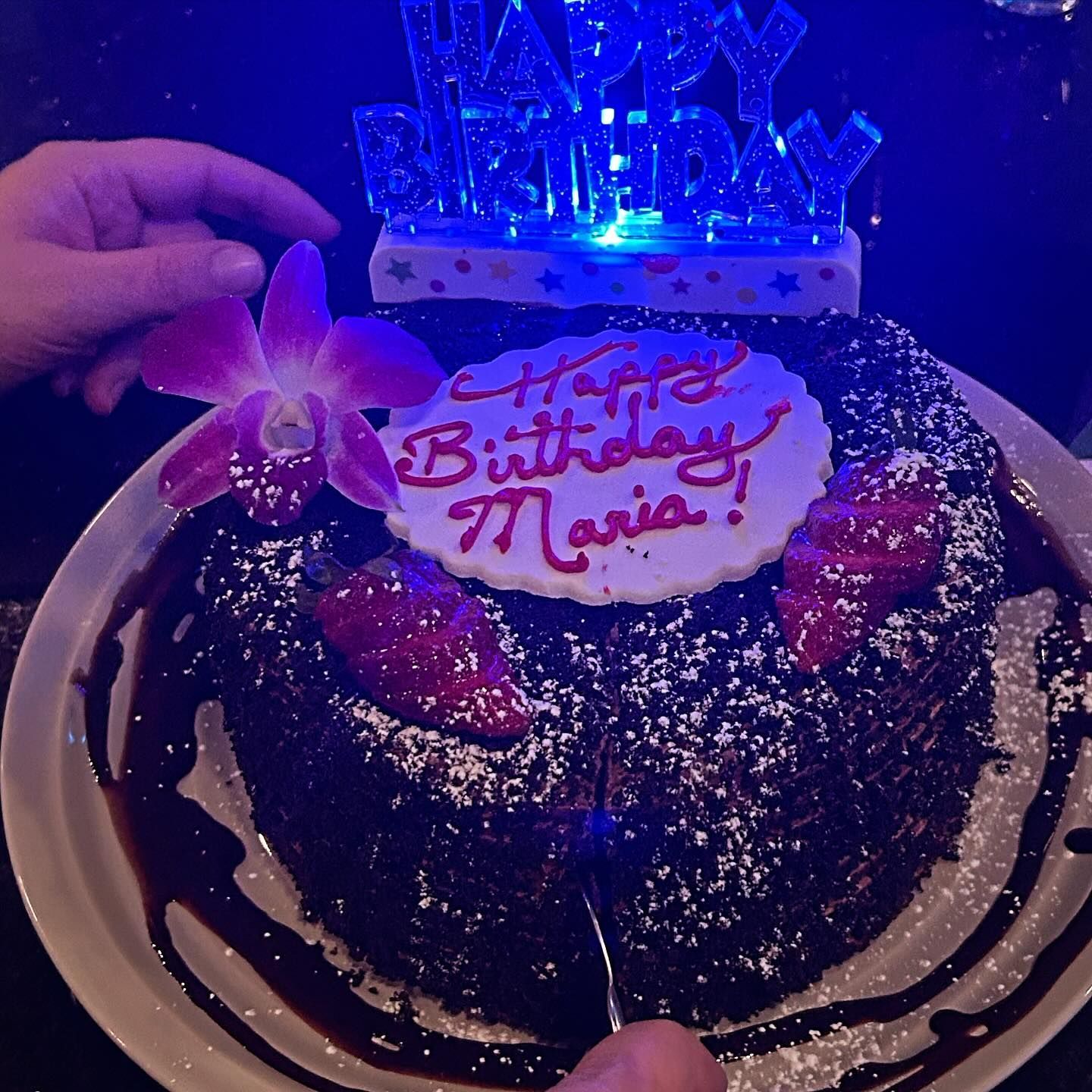 Chocolate birthday cake with 