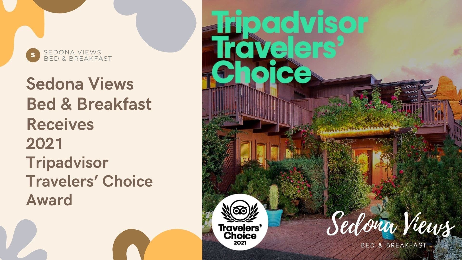 A tripadvisor travelers choice award for sedona views bed and breakfast