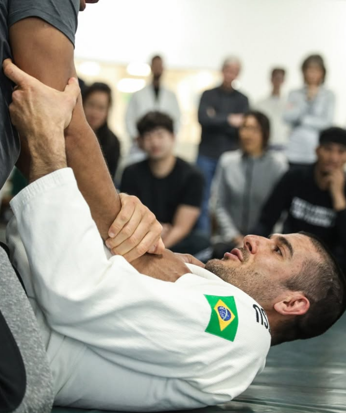 Partners drill Jiu-Jitsu technique at Gracie Jiu-Jitsu San Jose in San Jose, CA.