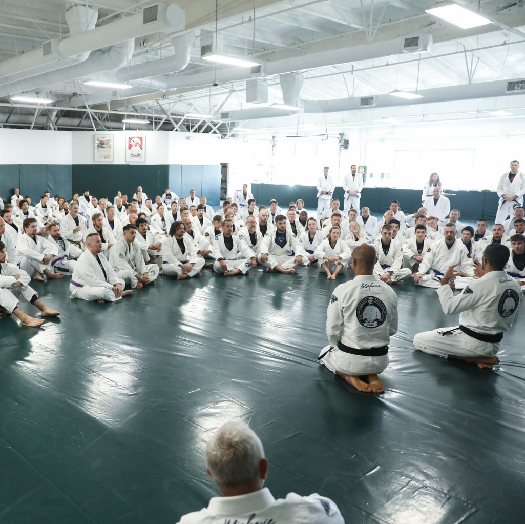 Adults practicing Jiu-Jitsu drills at Gracie Jiu-Jitsu San Jose in San Jose, CA to build discipline and skills.