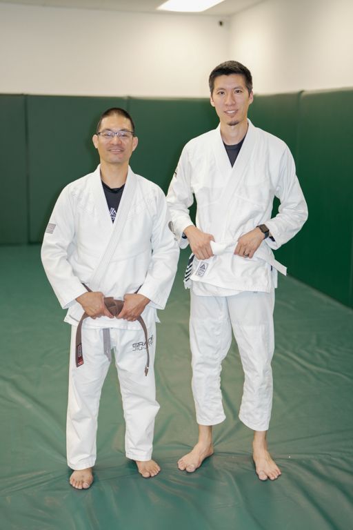 Adults practicing Jiu-Jitsu drills at Gracie Jiu-Jitsu San Jose in San Jose, CA, building fitness.