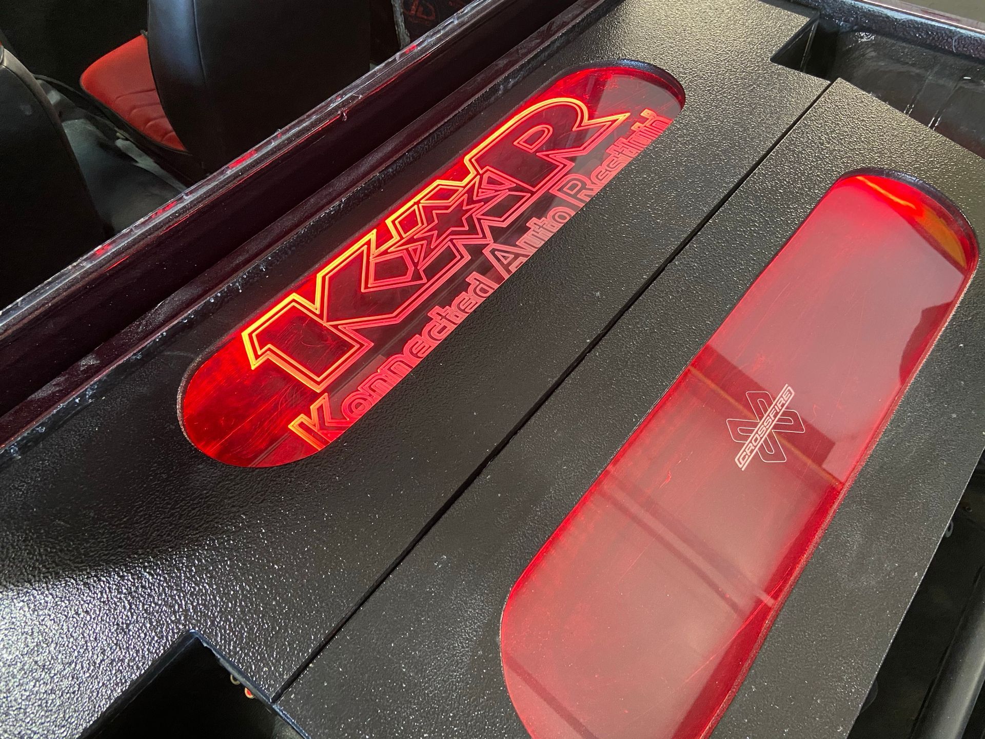 A red item with the word nkr on it