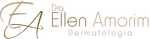 Logotipo da Dra. Eillen Amorim Dermatologia em texto dourado e cinza com as iniciais estilizadas EA.