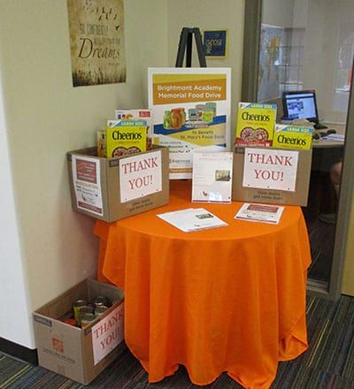 A table with boxes on it that say thank you