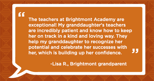 A speech bubble with a quote from lisa r. brightmont grandparent