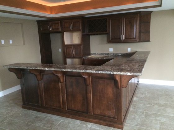 View of the custom installed cabinets in Edon, OH