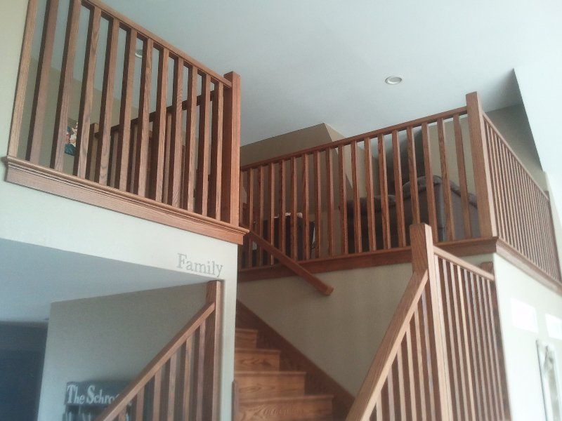 View of the trim installed along a staircase in Edon, OH
