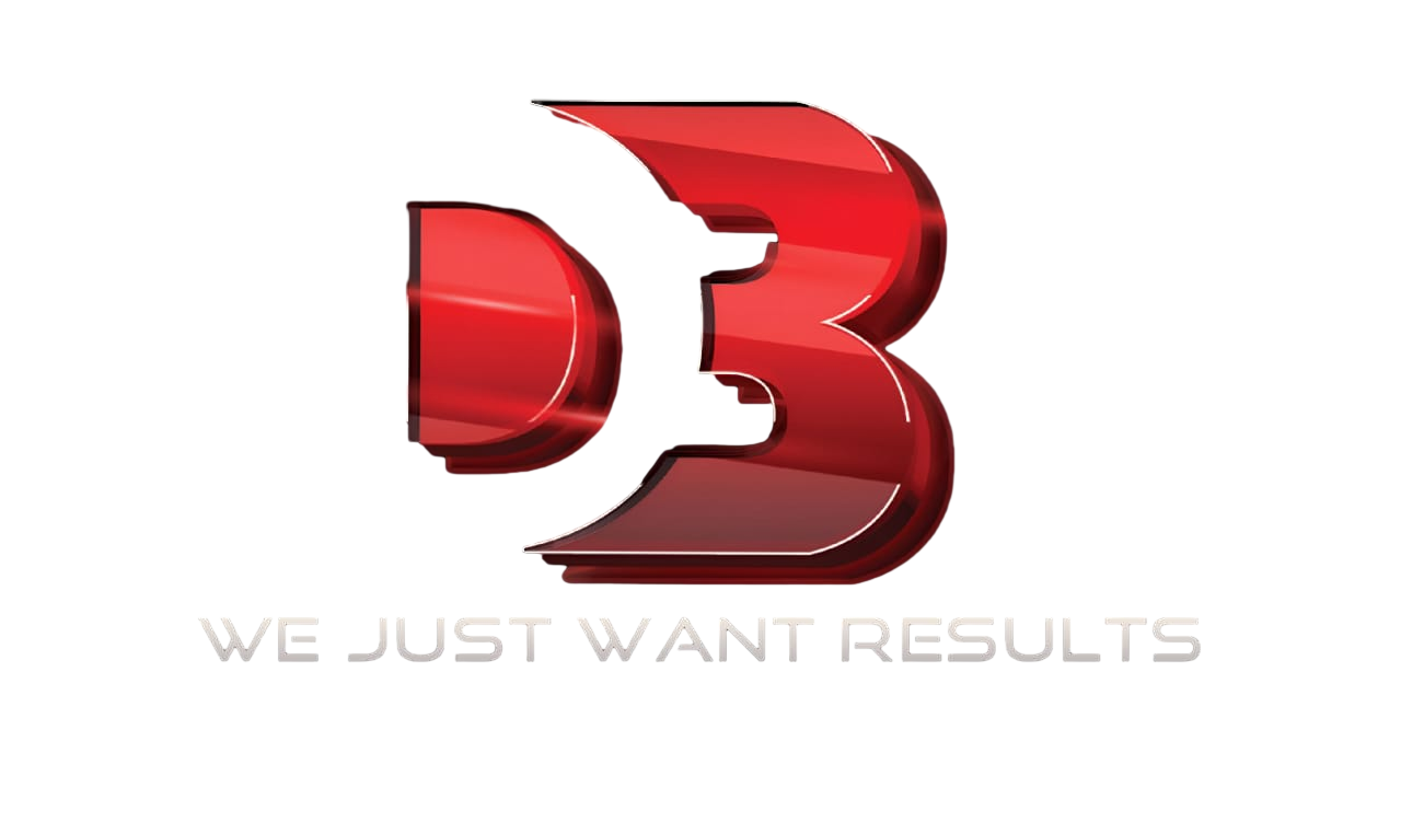 Red logo with the letters DB in a stylized font and the text 