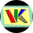 A colorful logo with the letter k in a circle.