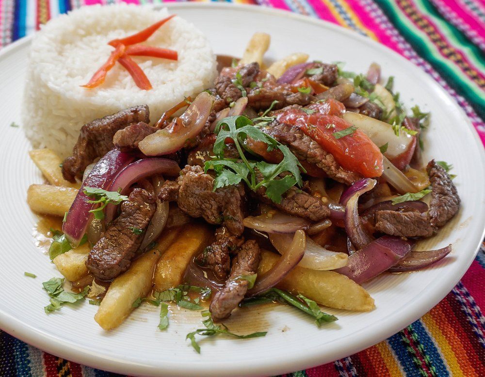 Peruvian Food — Egg And Meat With Fries in Mount Laurel, NJ