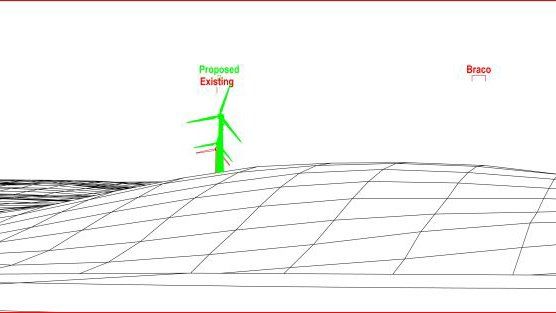 Wireframe image prepared for landscape impact study