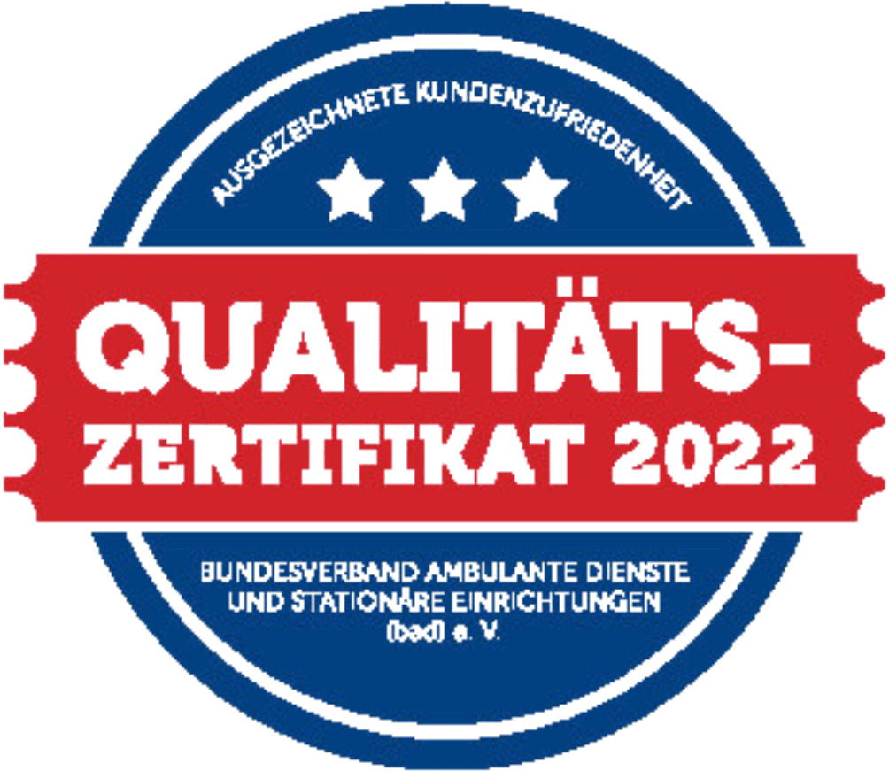 Qualitätszertifikat vom Bundesverband Ambulante Dienste und stationäre Einrichtungen 2022