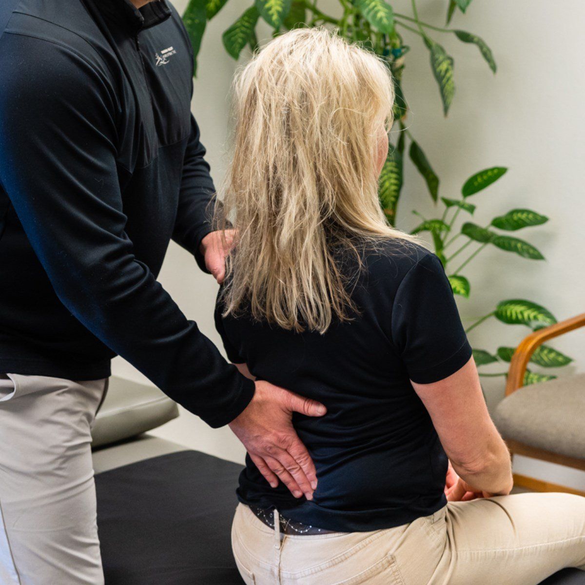 Checking Back Of Patient — Sunnyside, WA — Yakima Valley Chiropractic Center