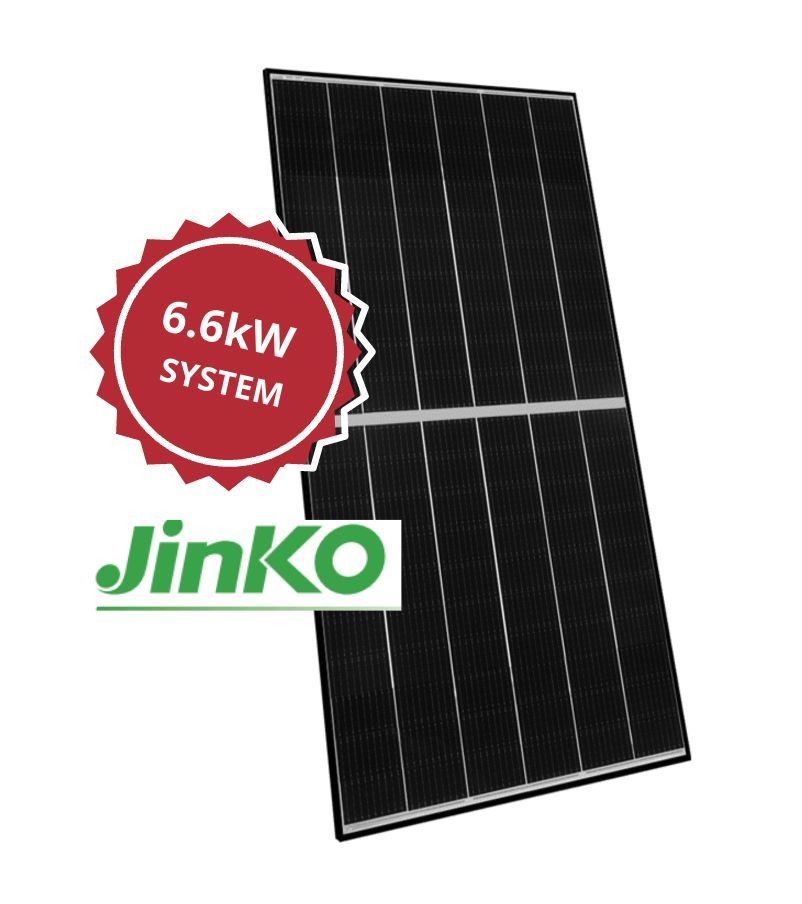 A Jinko Solar Panel Is Shown on A White Background — Ryde Energy in Browns Plains, QLD