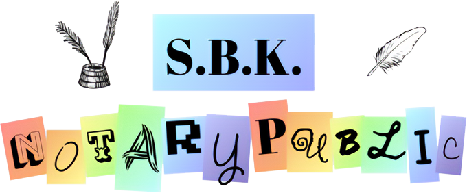 Logo showing SBK Notary Public