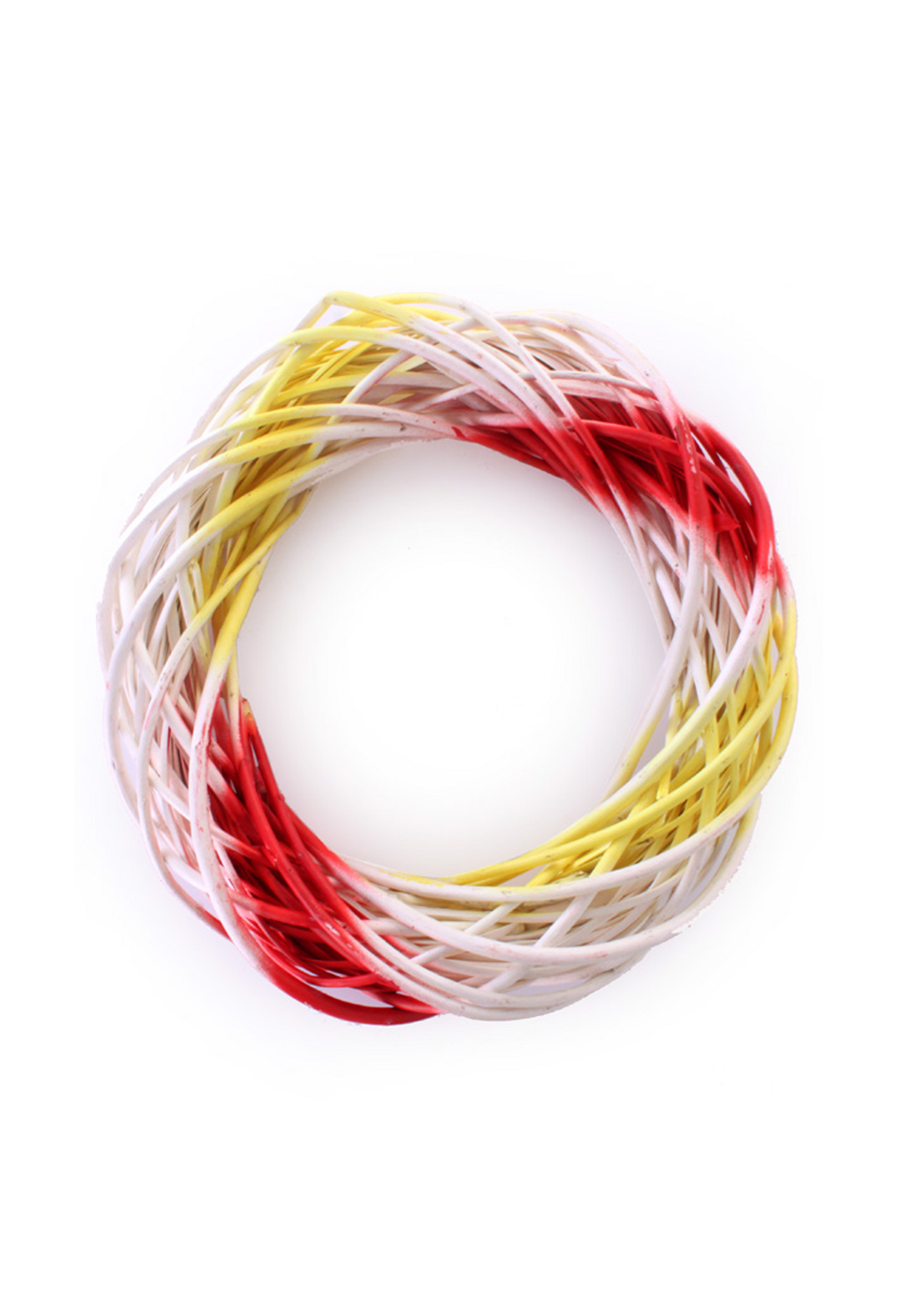 Deurkrans rood/wit/geel 39 cm.