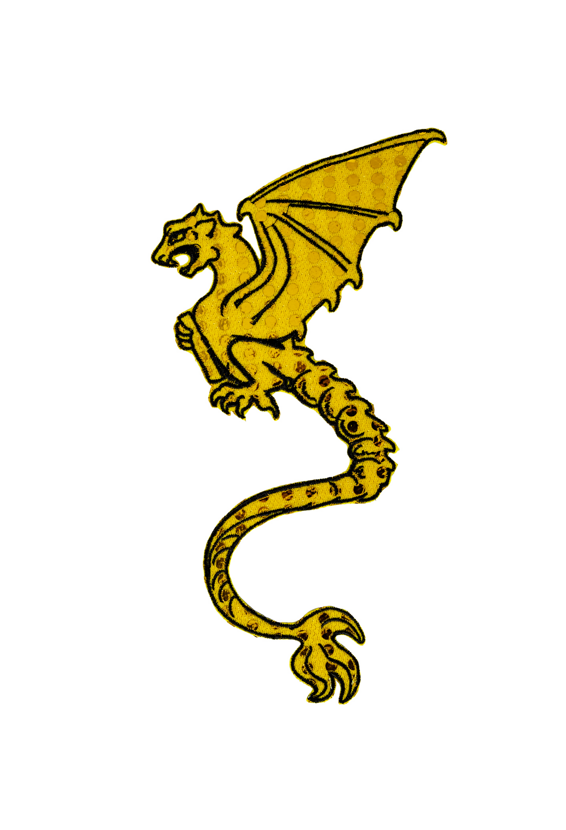 Embleem draak goud 30 x 16 cm