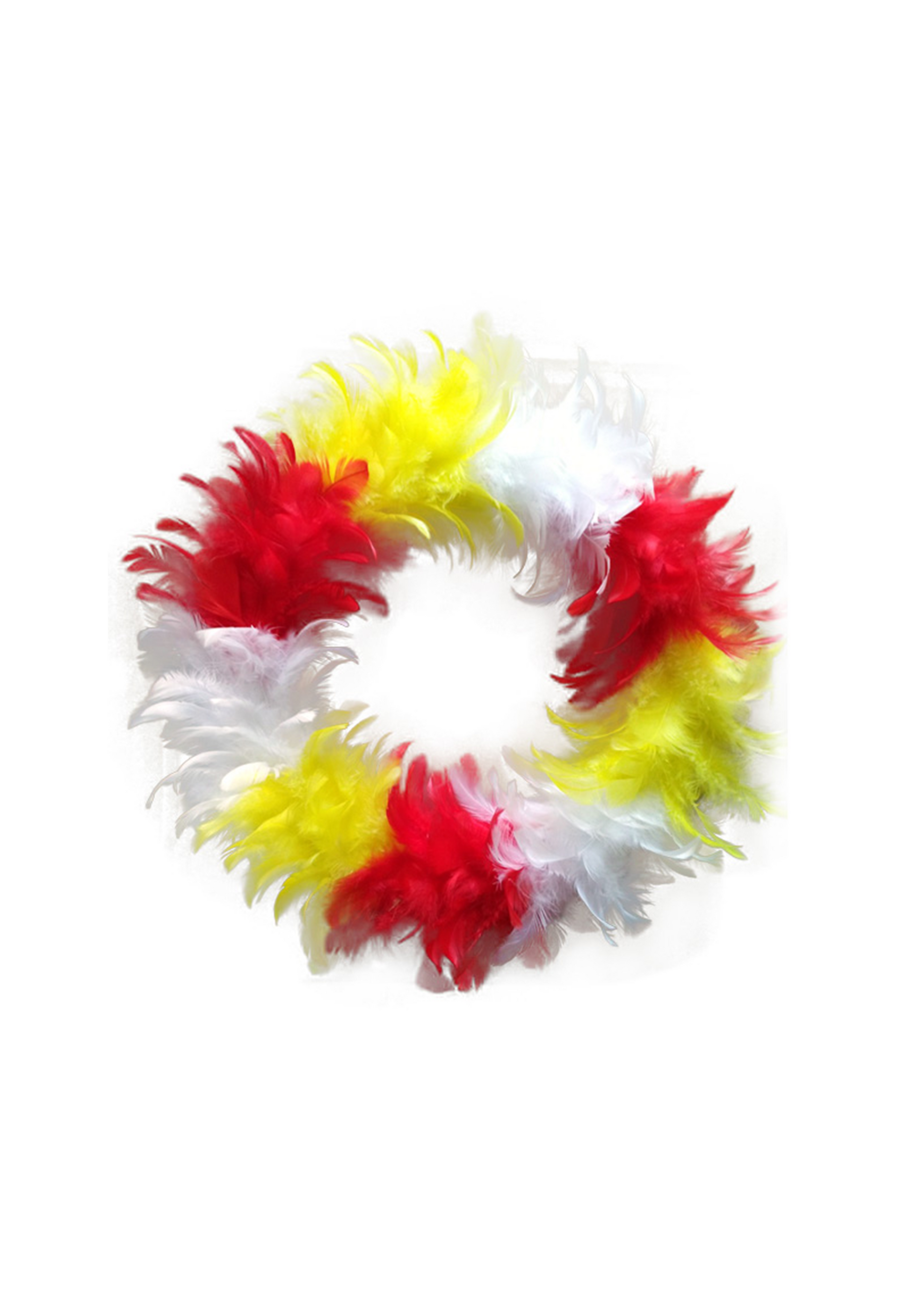 Veren krans rood/wit/geel 30 cm