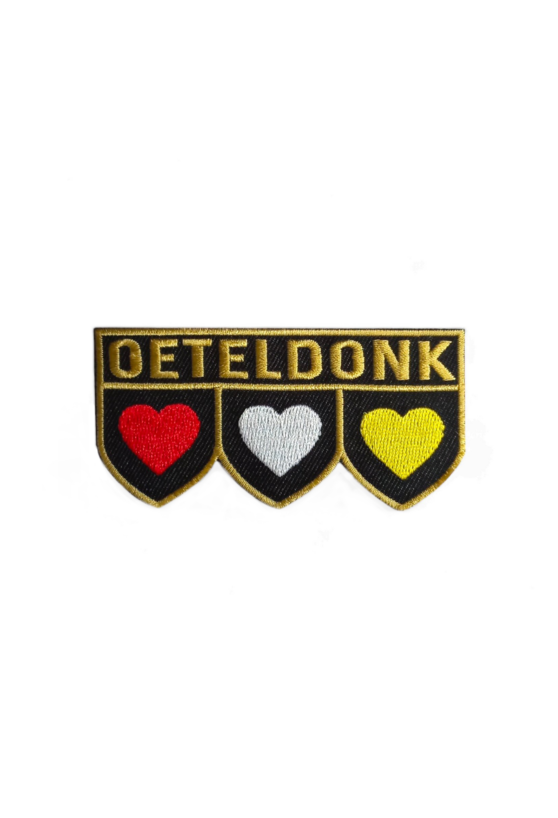 Embleem oeteldonk zwart met hartjes