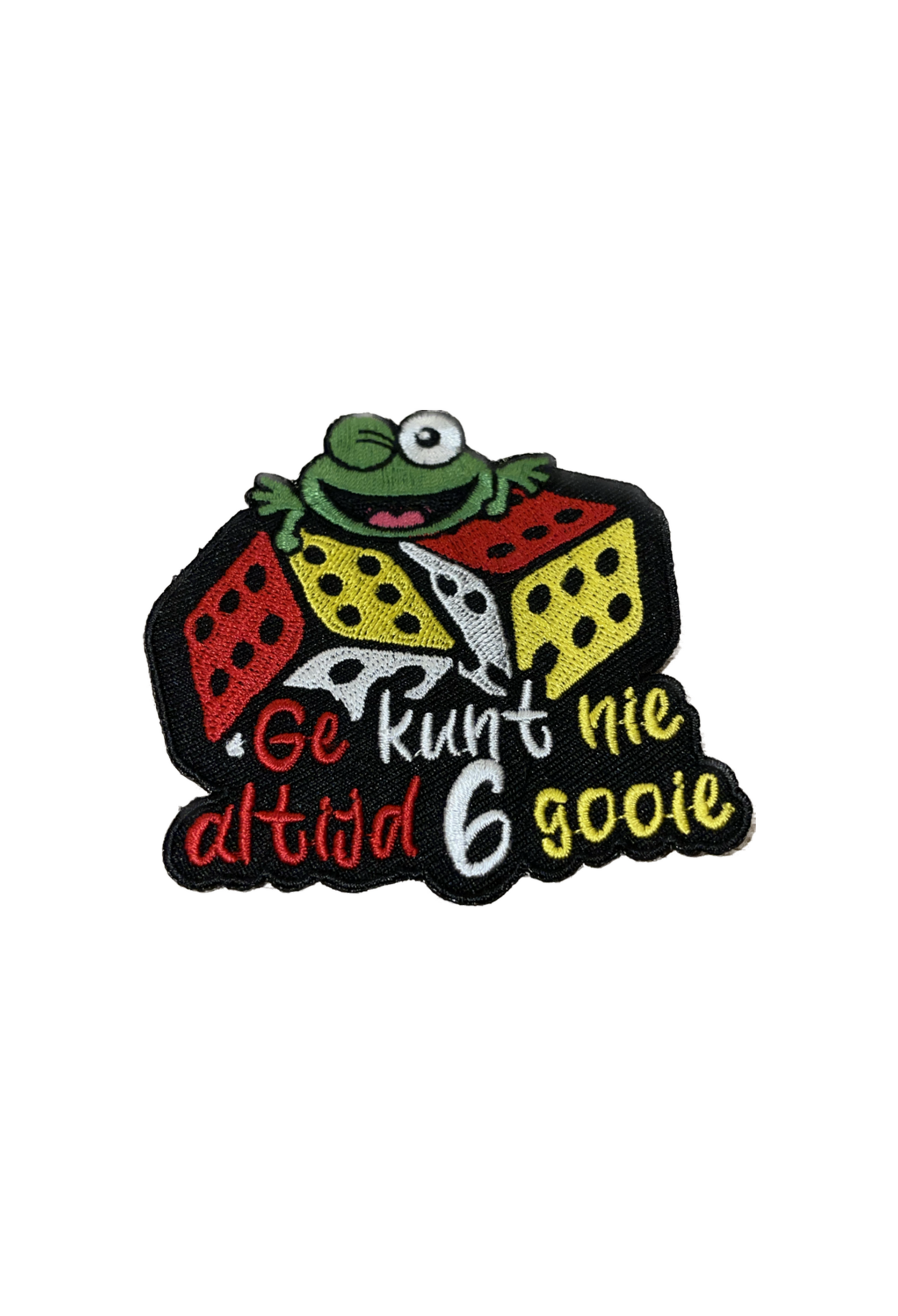 Embleem Ge kunt nie altijd 6 gooie