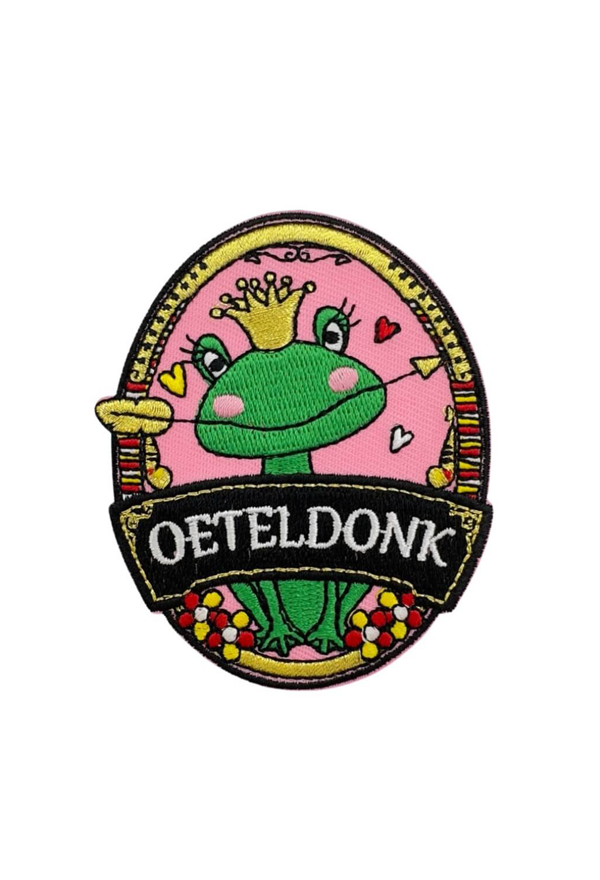 Embleem Kikker roze hartje