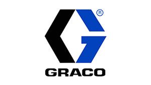 a black and blue logo for graco on a white background .