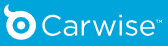 A blue and white carwise logo on a blue background